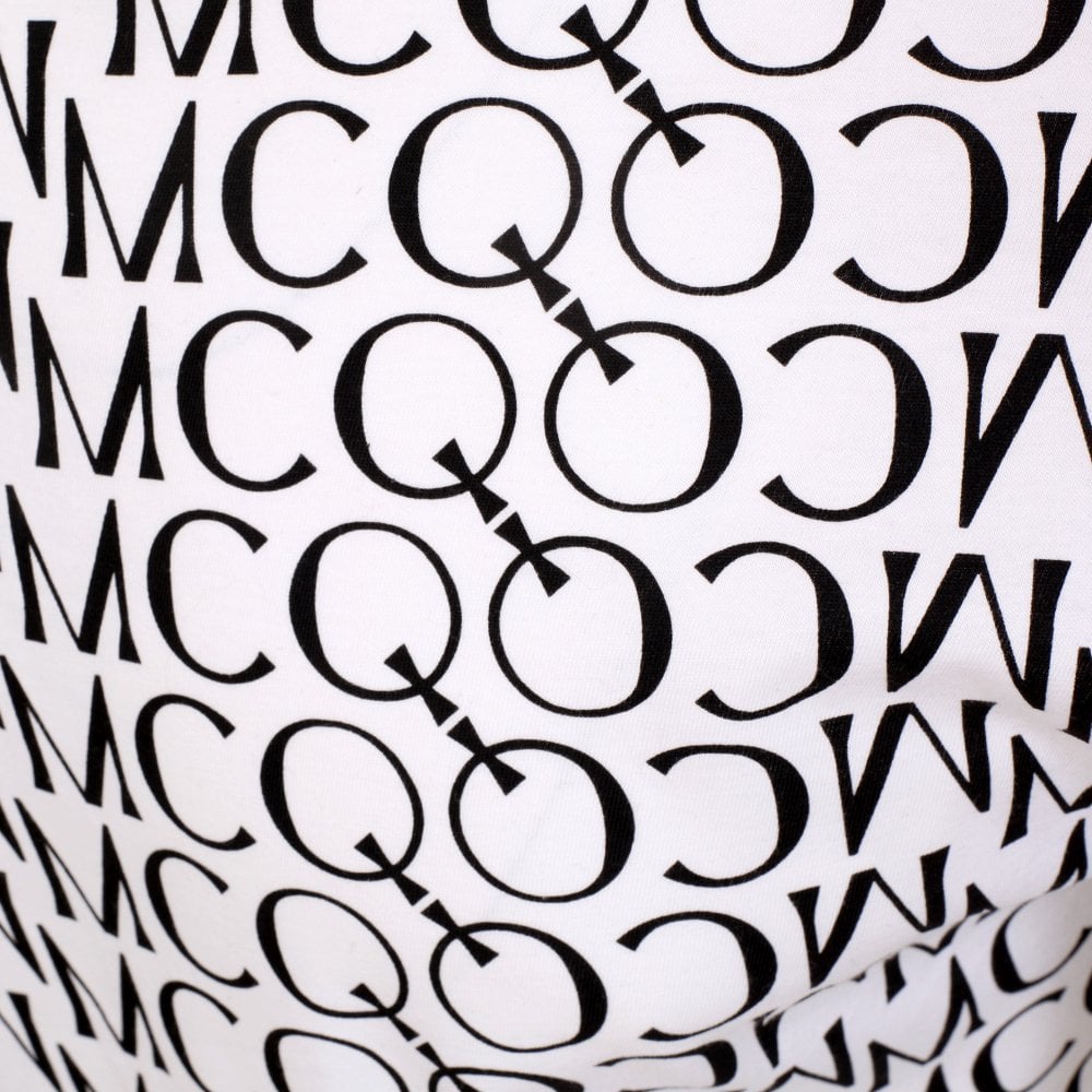 Mens Jacquard Logo White T Shirt