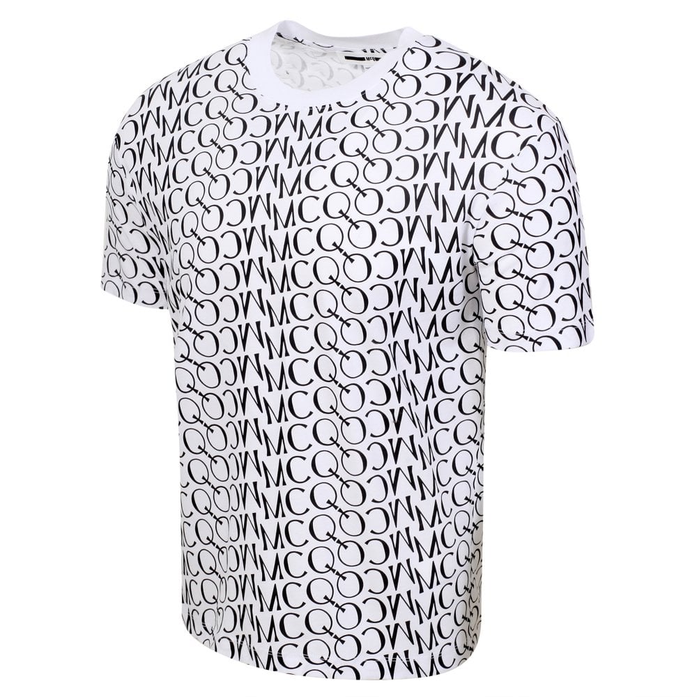 Mens Jacquard Logo White T Shirt