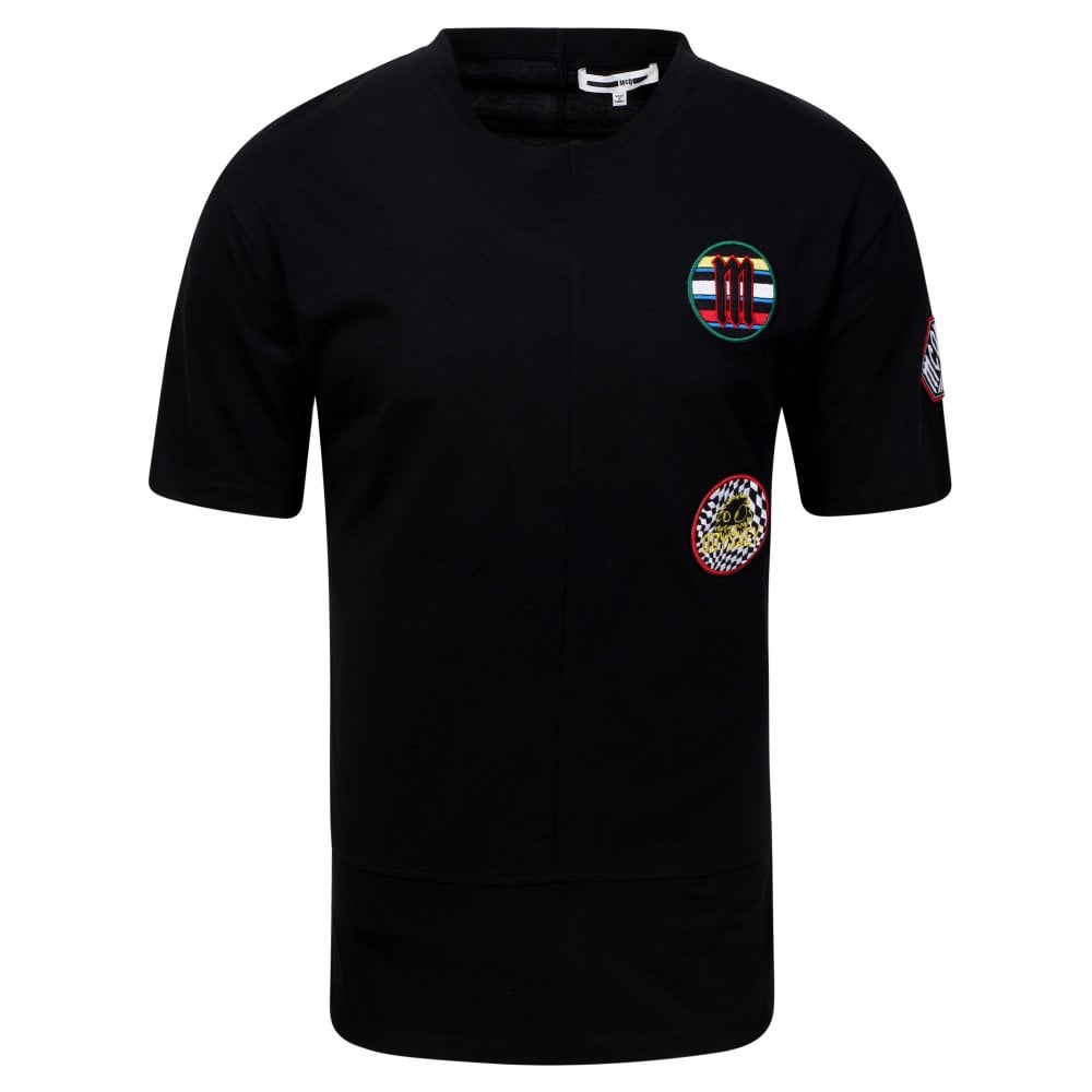 Mens Upcycled Patch Black T Shirt