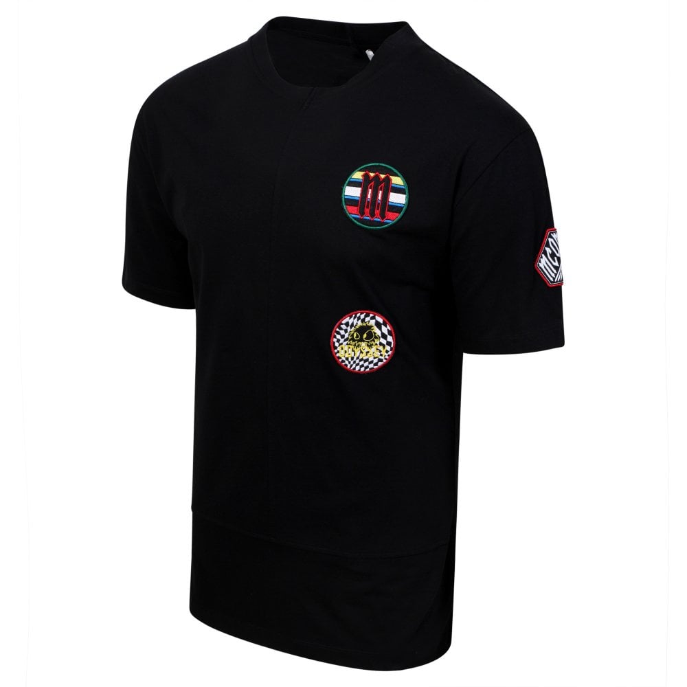 Mens Upcycled Patch Black T Shirt
