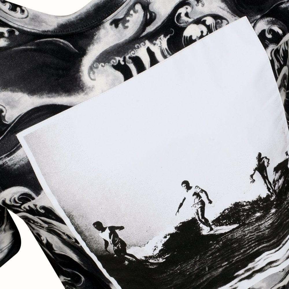 Mens Surf and Waves Black T Shirt