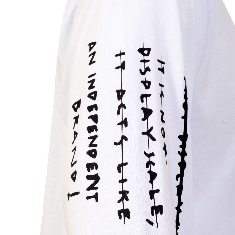 Mens Logo Certificate Long Sleeve White T Shirt