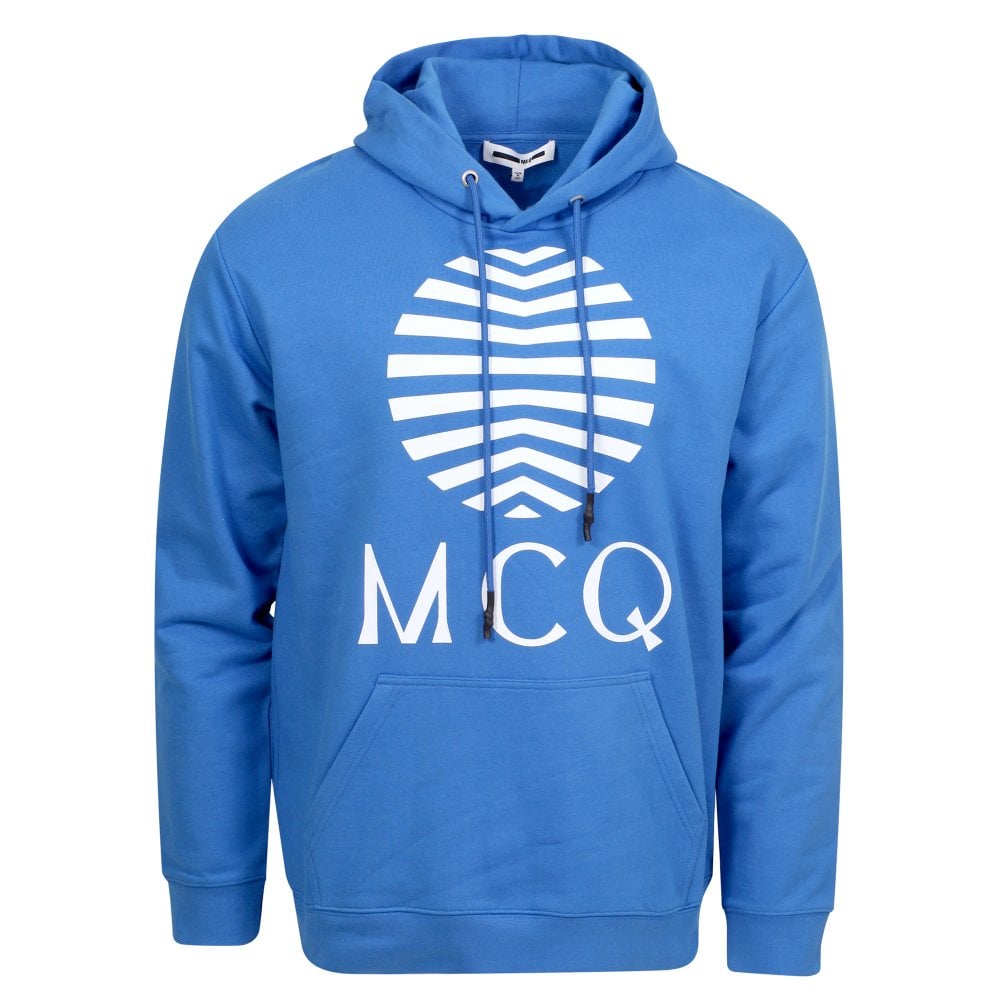 Mens Wire Blue Logo Hoody