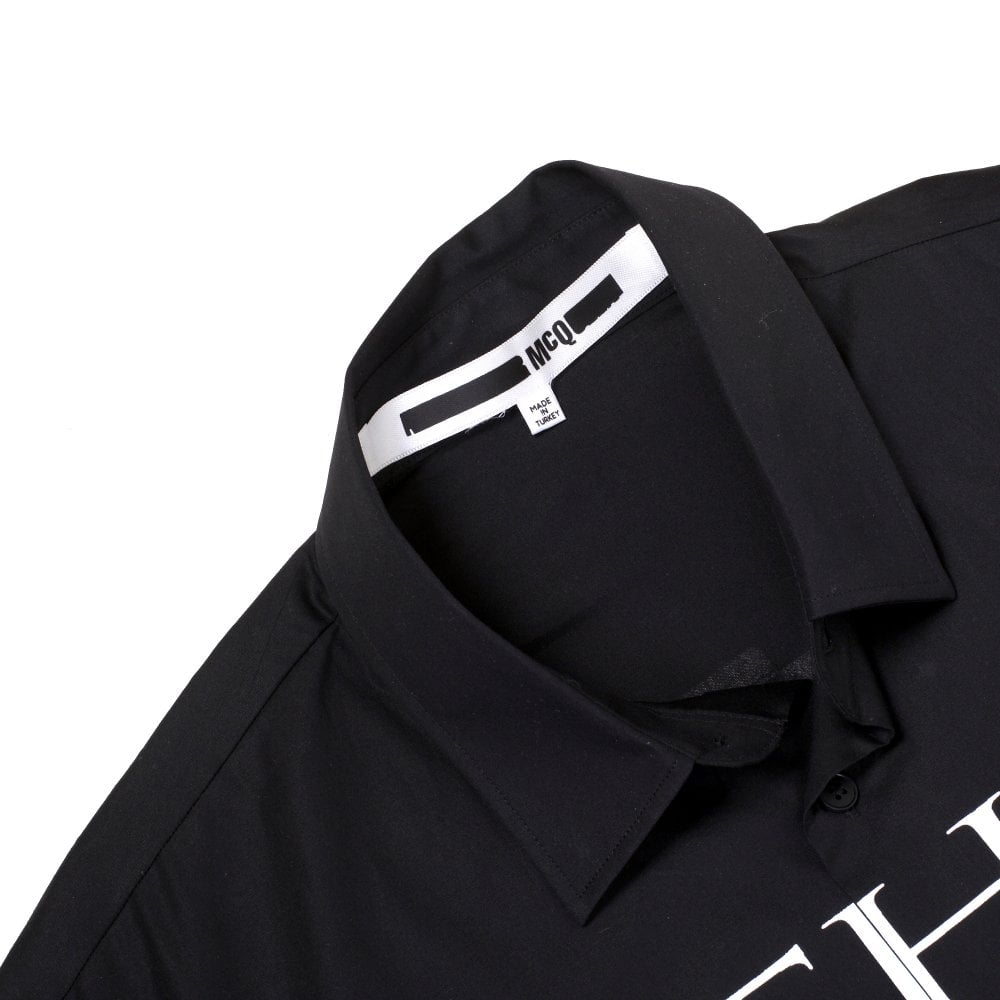 Mens Psych Over Print Long Sleeve Black Shirt