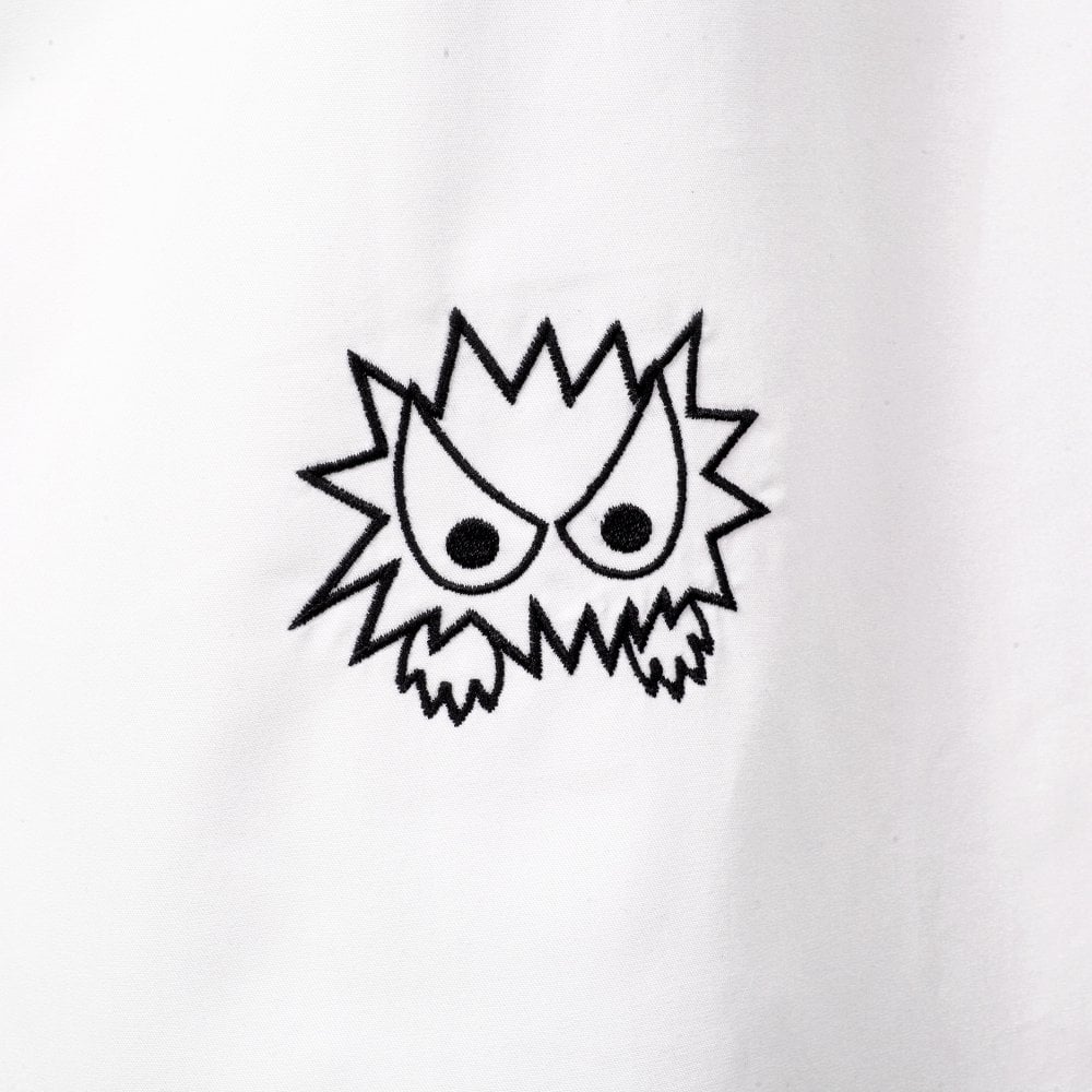 Mens White Shehan Embroidered Monster Long Sleeve Shirt