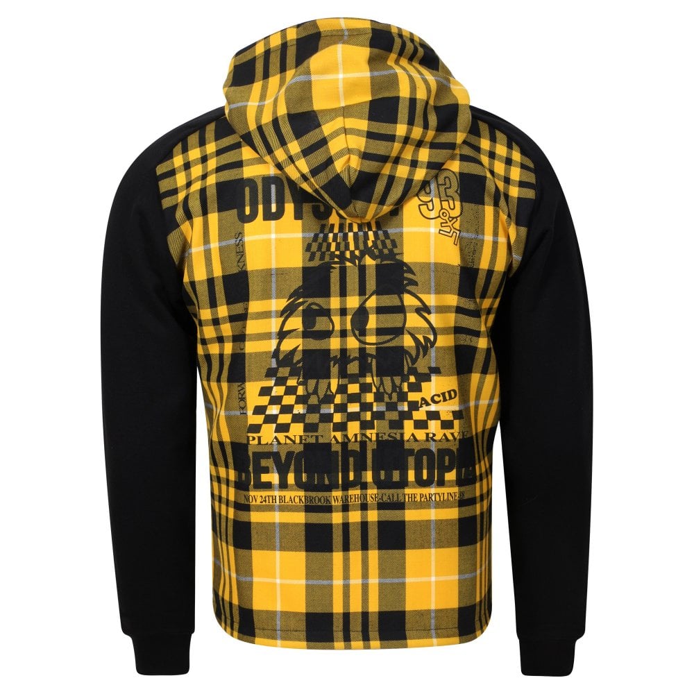 Mens Black and Yellow Gold Skater Hoody