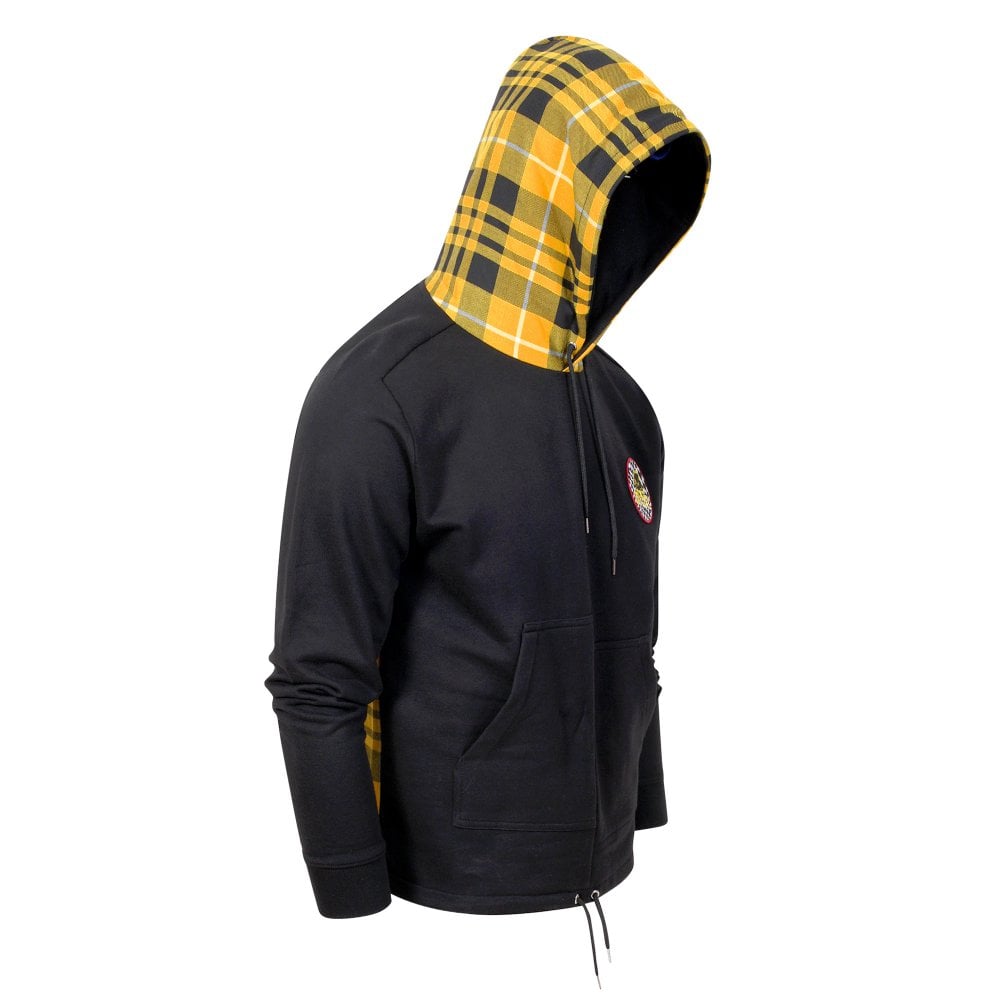 Mens Black and Yellow Gold Skater Hoody