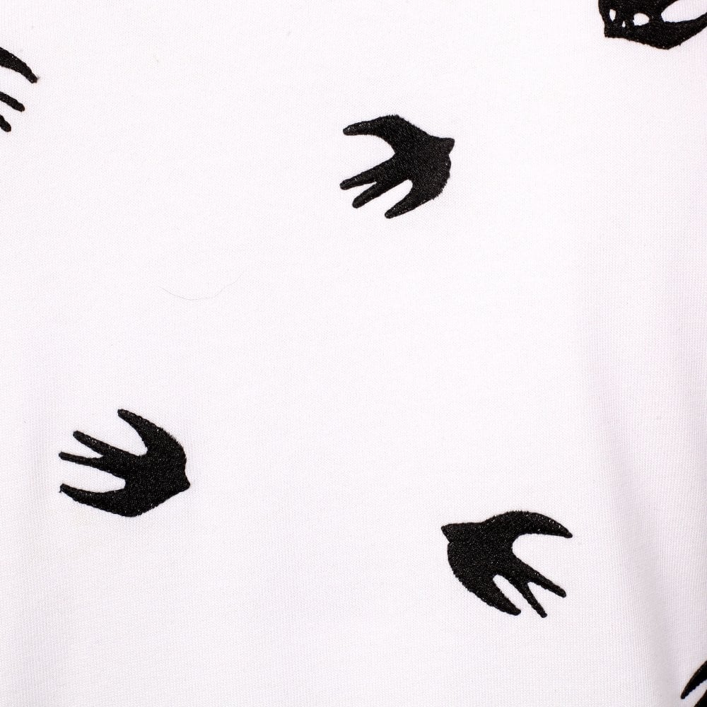 Mens Optic White Loose Fitting Crew Neck Sweatshirt