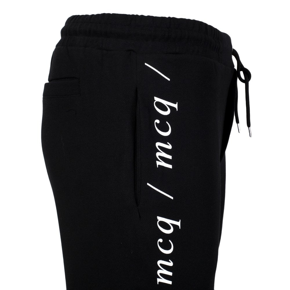 Black Text Logo Mens Dart Sweat Pant Track Bottoms