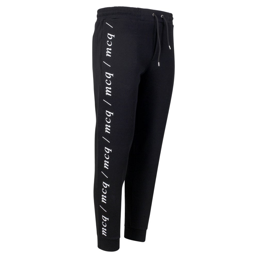 Black Text Logo Mens Dart Sweat Pant Track Bottoms