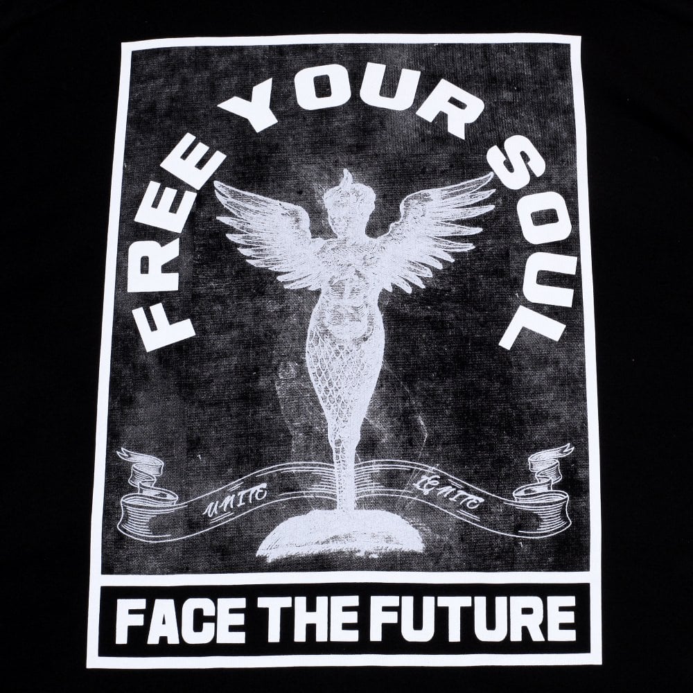 Mens Black Angel Zipped Hoody