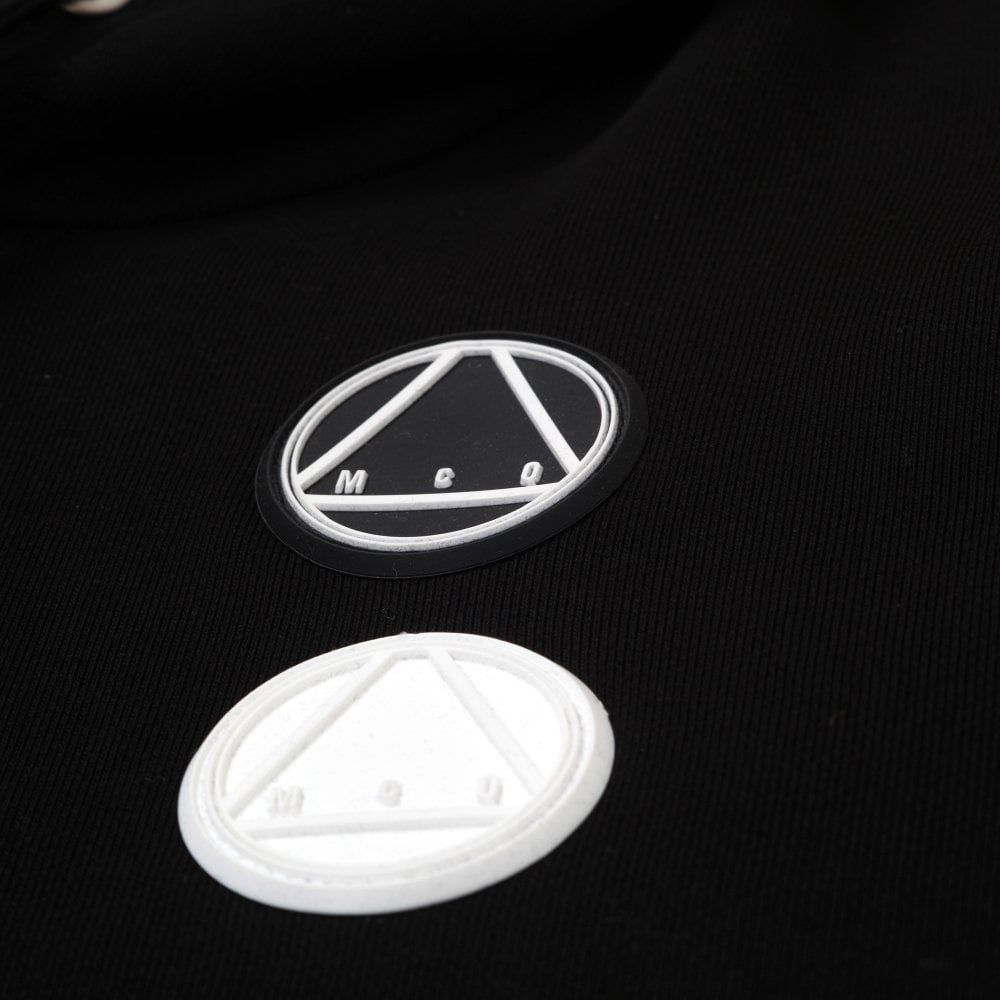 Drawstring Circular Logo Black Hoody