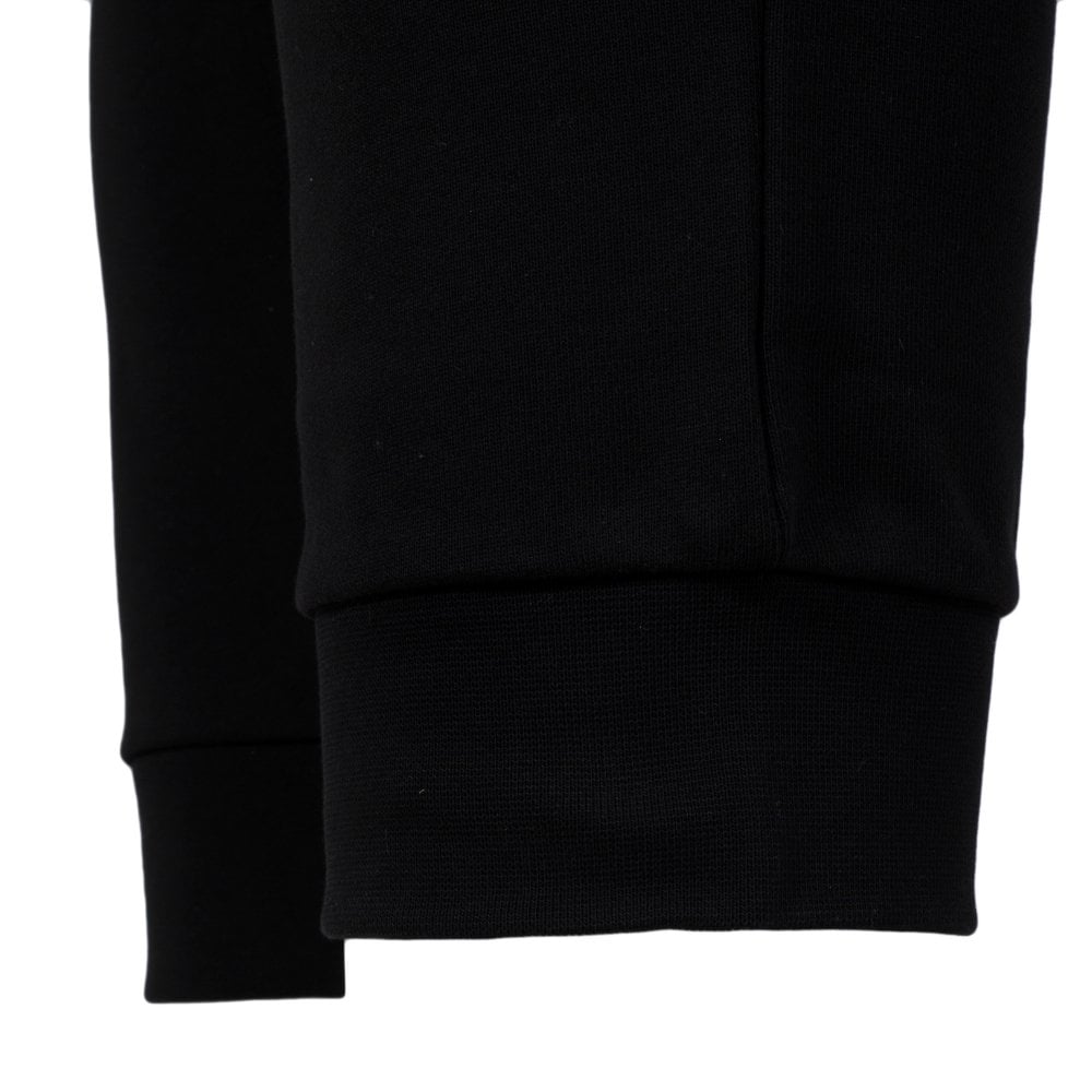 Black Mens Rib Sweat Pant Track Bottoms with Cube Logo
