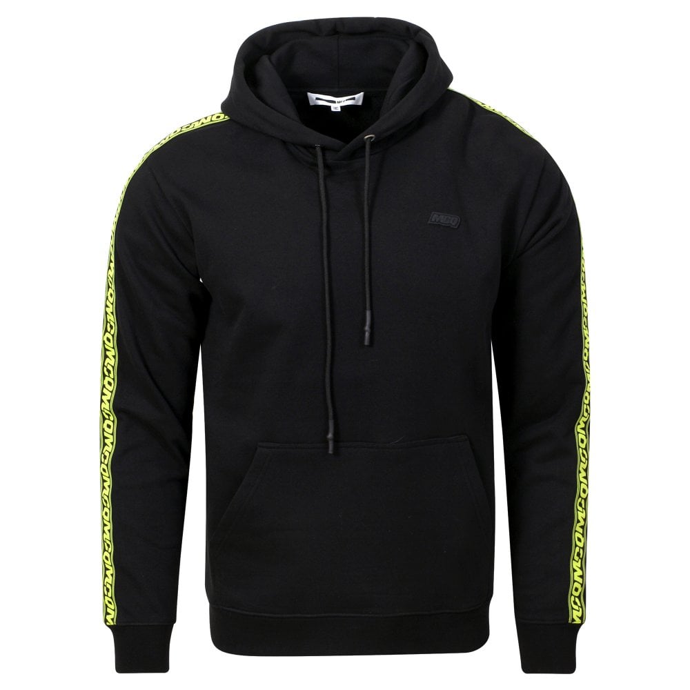 Black Pullover Hoody with Logo Sleeve Tape