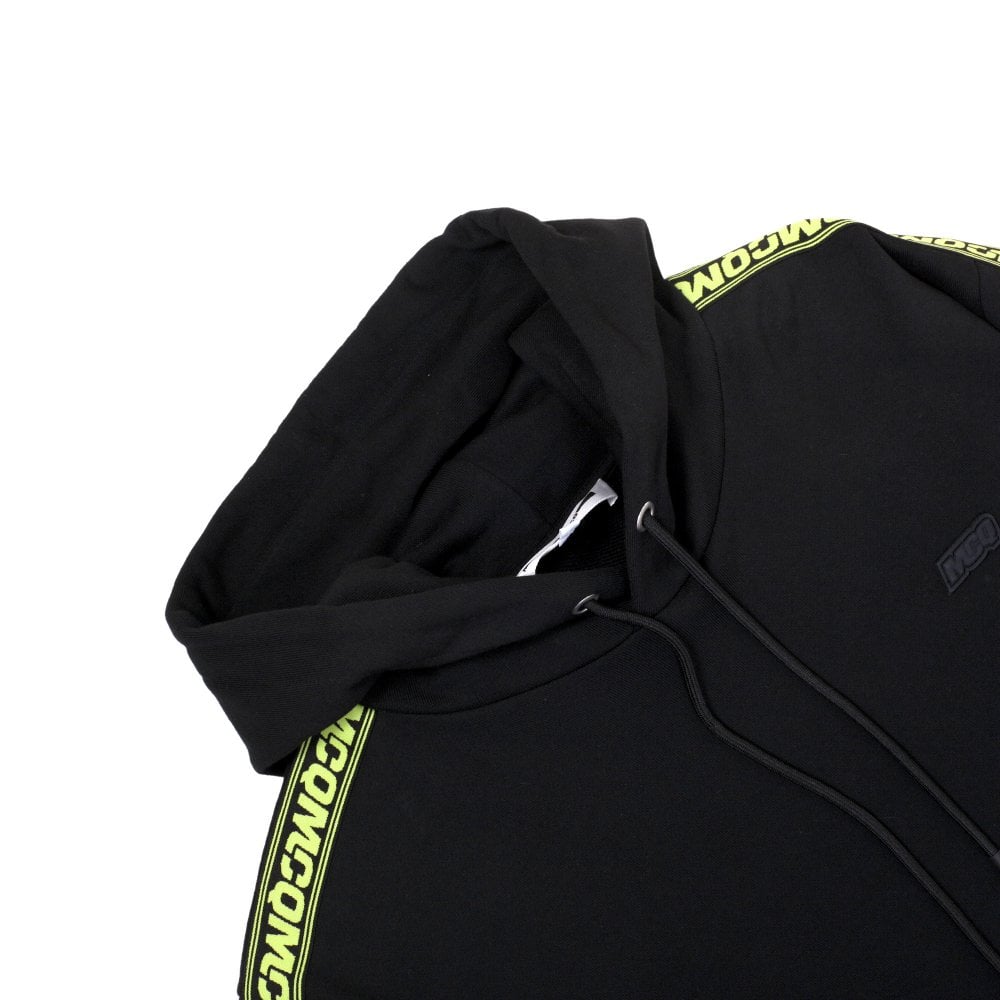 Black Pullover Hoody with Logo Sleeve Tape