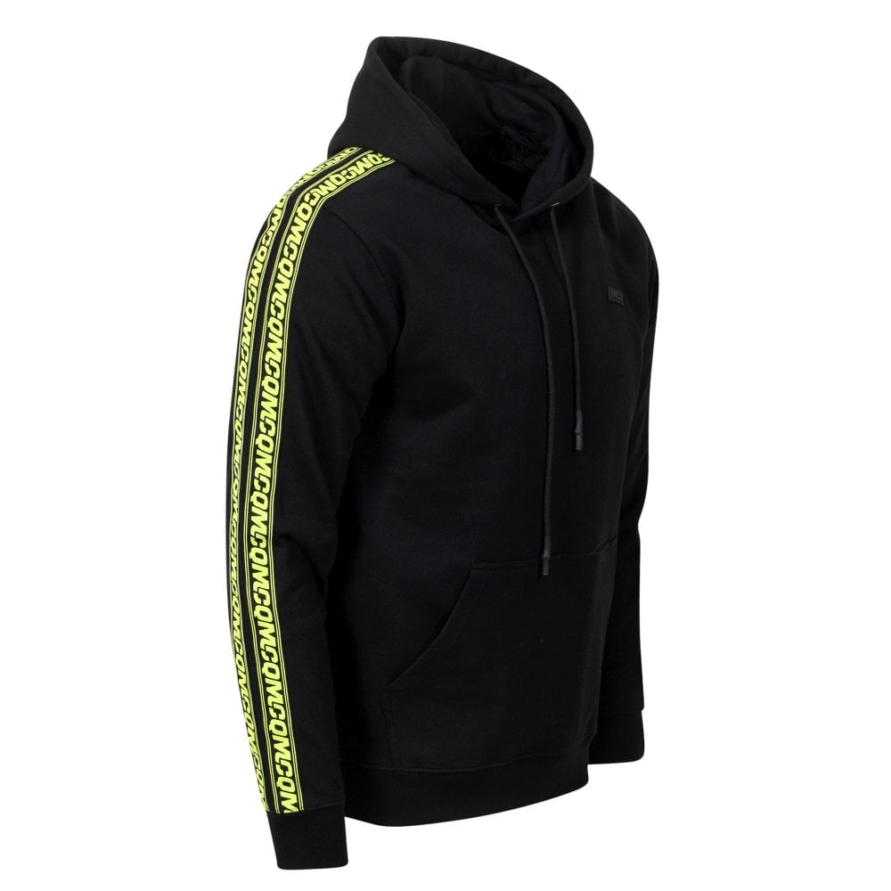Black Pullover Hoody with Logo Sleeve Tape
