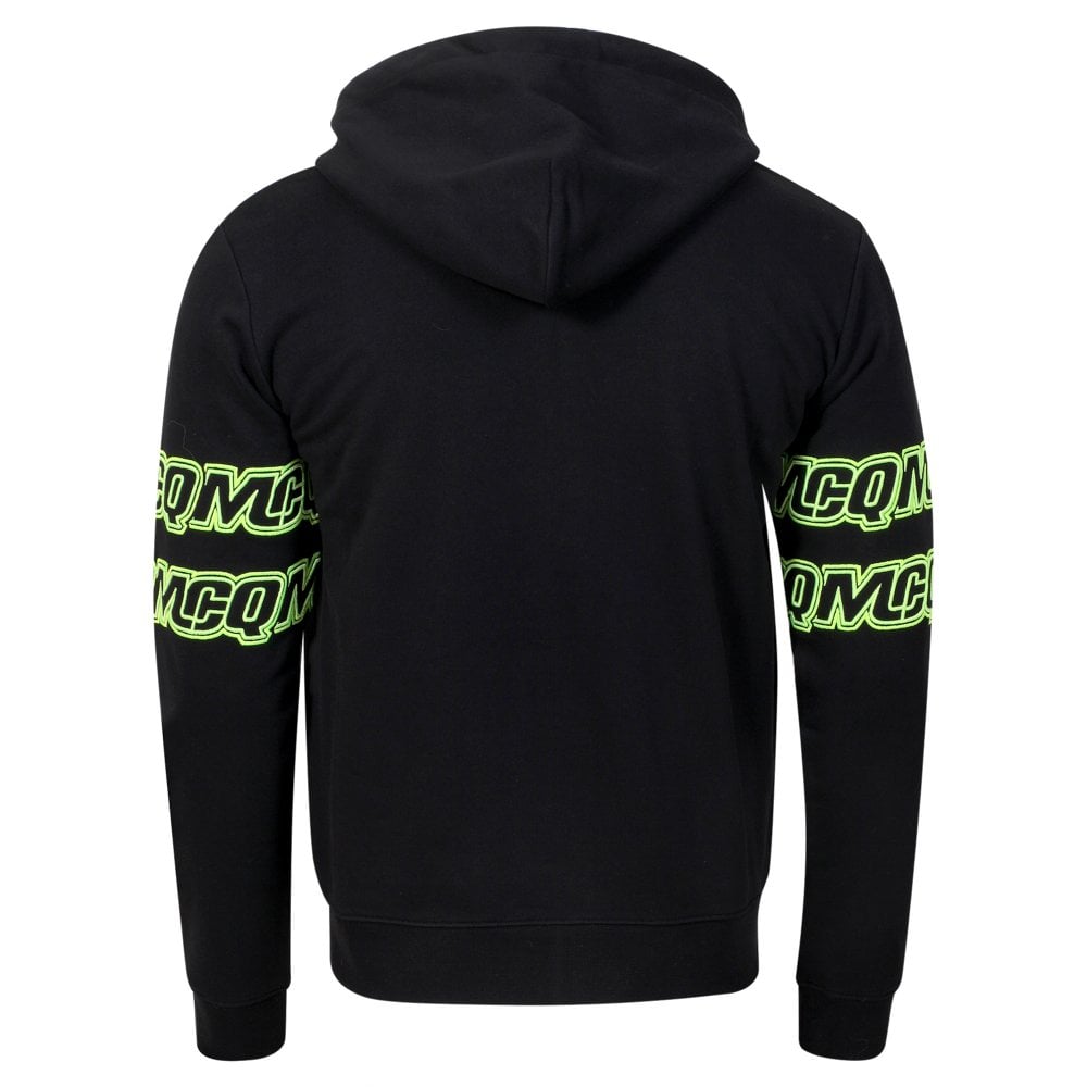 Mens Black Chestband Logo Zipped Hoody