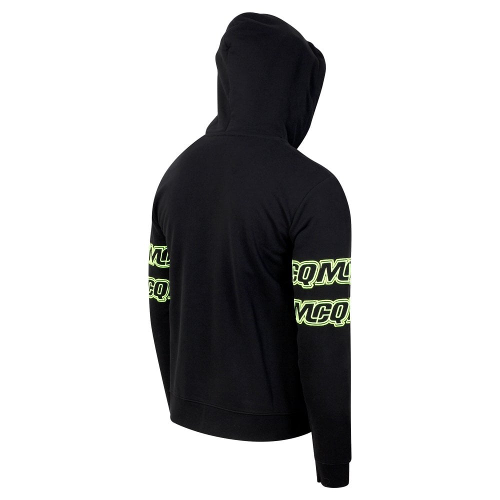 Mens Black Chestband Logo Zipped Hoody