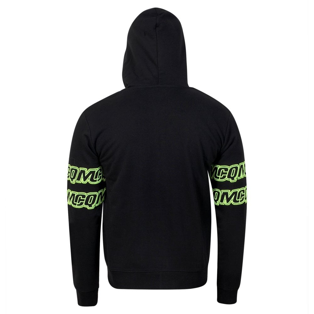 Mens Black Chestband Logo Zipped Hoody