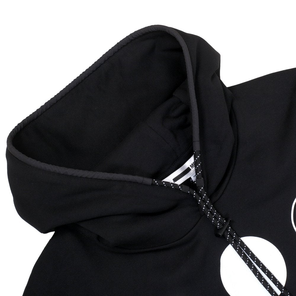 Mens All White Logos Black Hoody