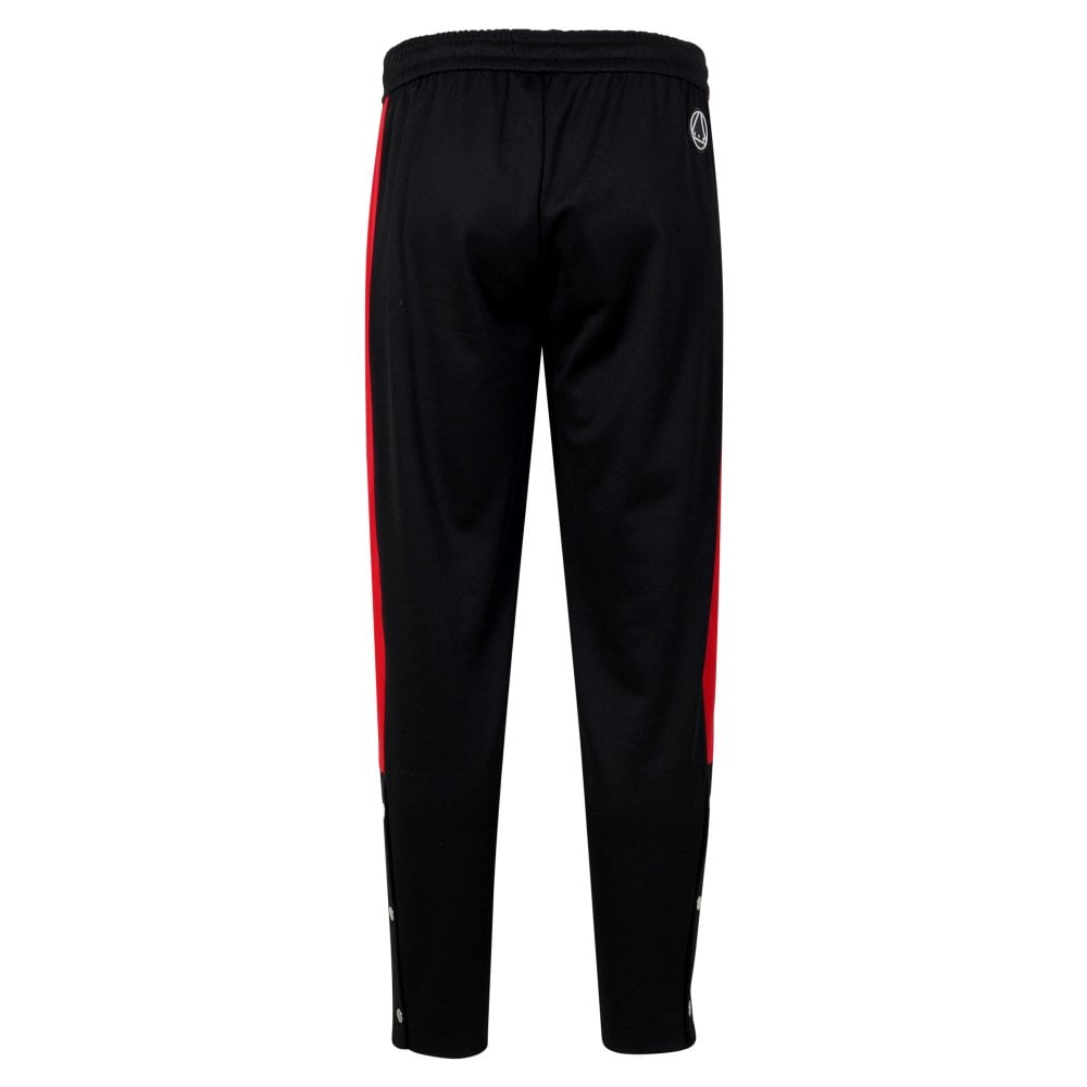 Black and Red Taped Panel Mens Track Bottoms