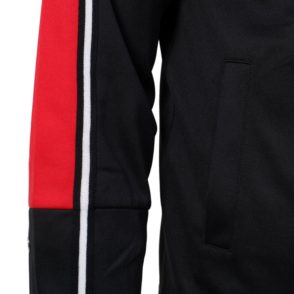 Black and Red Taped Drawstring Track Jacket