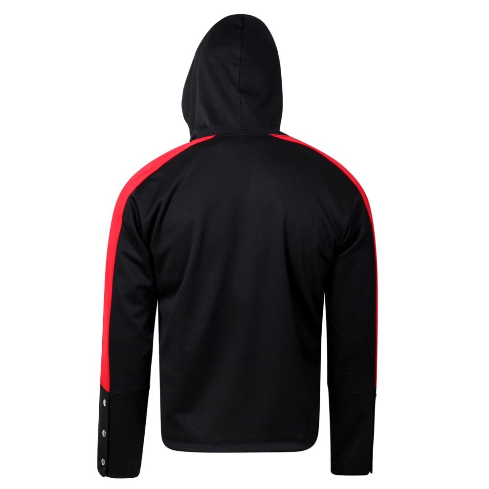 Black and Red Taped Drawstring Track Jacket