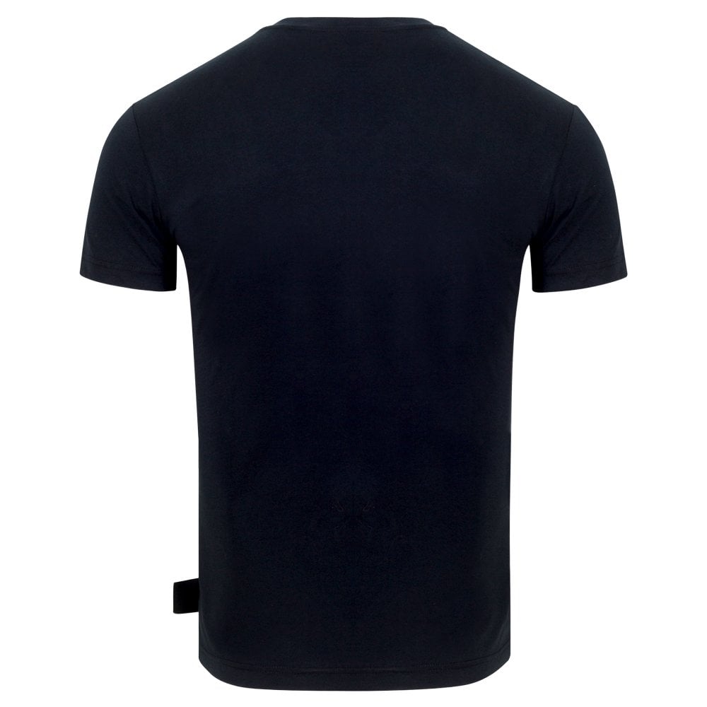 Mens Logo and Printed Short Sleeve Black T Shirt