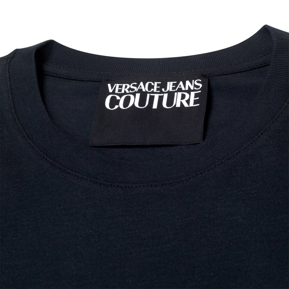 Mens Logo and Printed Short Sleeve Black T Shirt