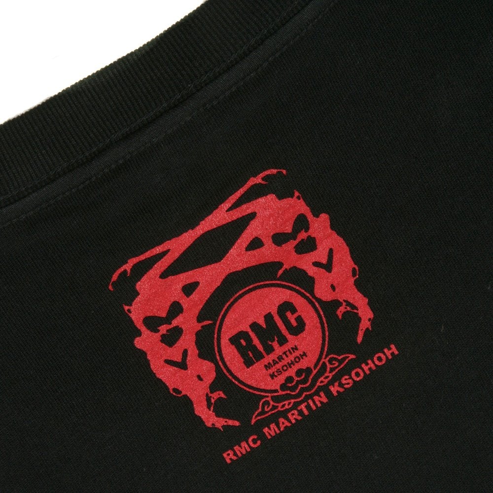 Black Crew Neck Regular Fit Short Sleeve T-Shirt with Printed RMC Stone