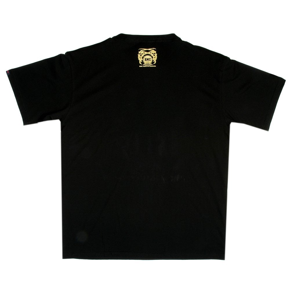Black Crew Neck Regular Fit Short Sleeve T-Shirt with Printed Crest RMC Logo