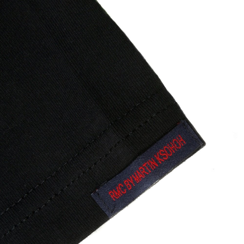 Black Crew Neck Regular Fit Short Sleeve T-Shirt with Printed Crest RMC Logo