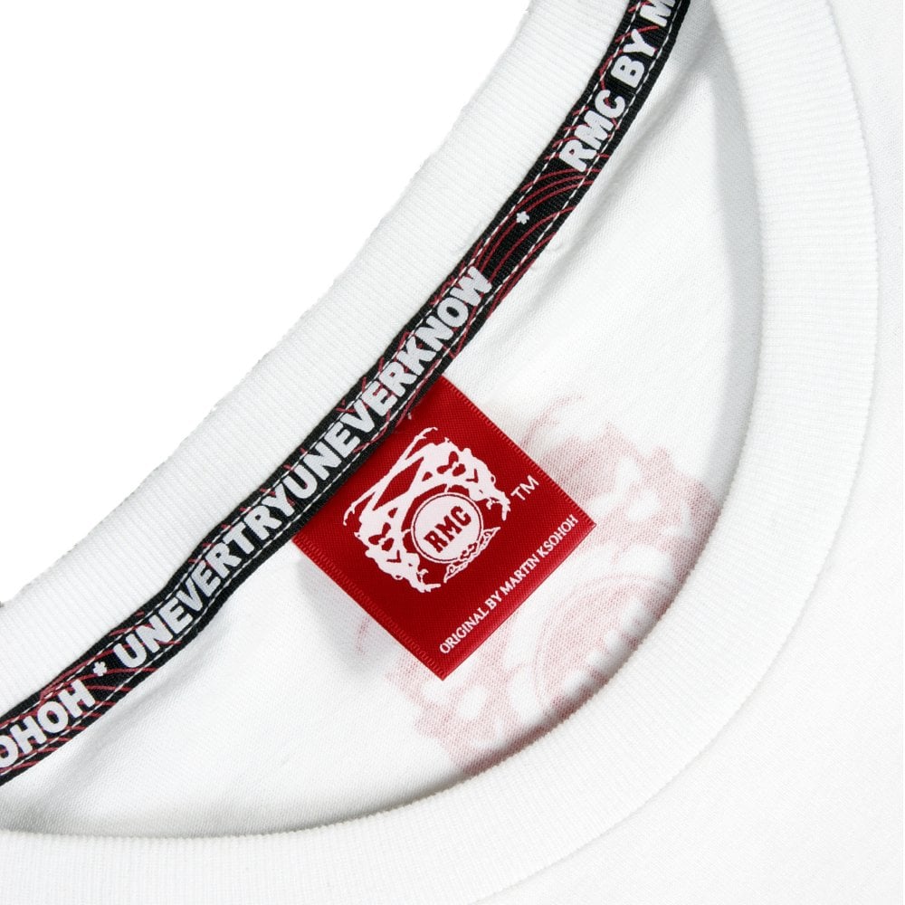 White Crew Neck Regular Fit Short Sleeve T-shirt with Printed Crest