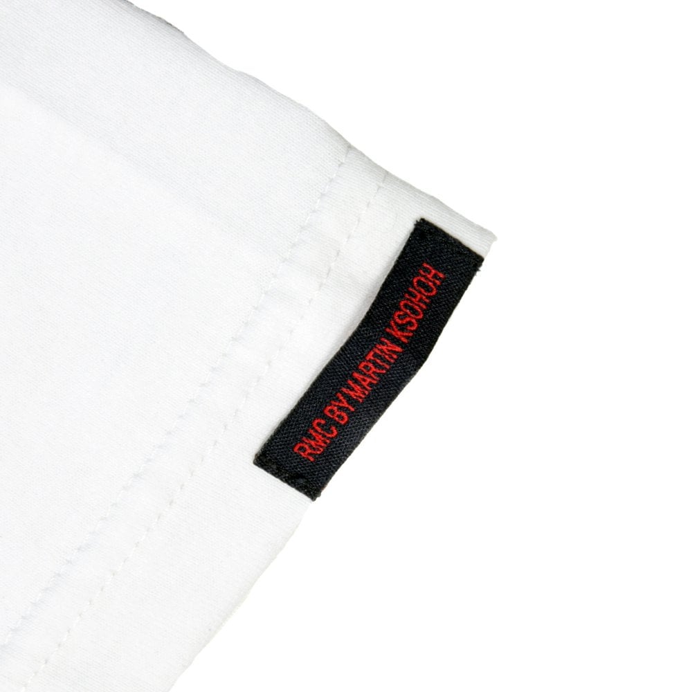 White Crew Neck Regular Fit Short Sleeve T-shirt with Printed Crest