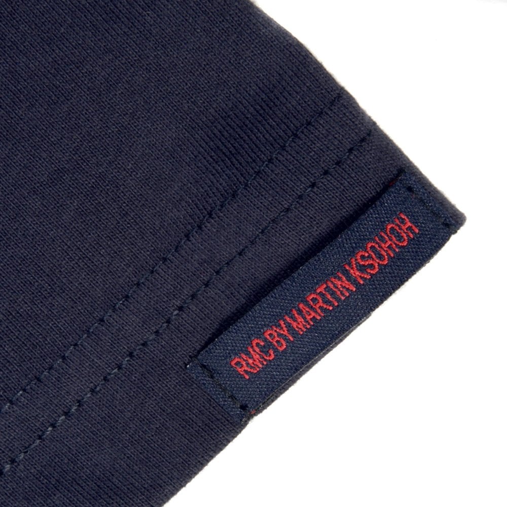 Navy Blue Regular Fit Crew Neck T-Shirt with Brand Monkey Head Print