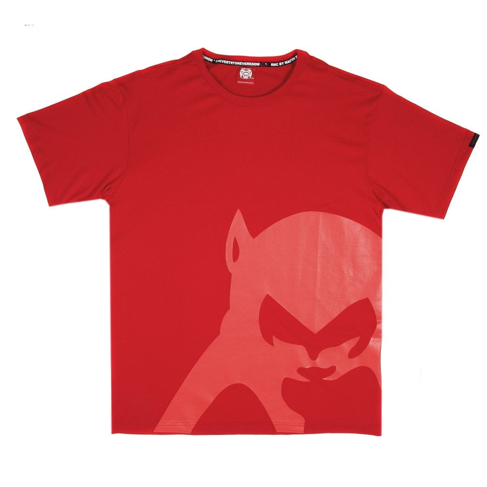Regular Fit Crew Neck T-Shirt in Red with Brand Monkey Head Print