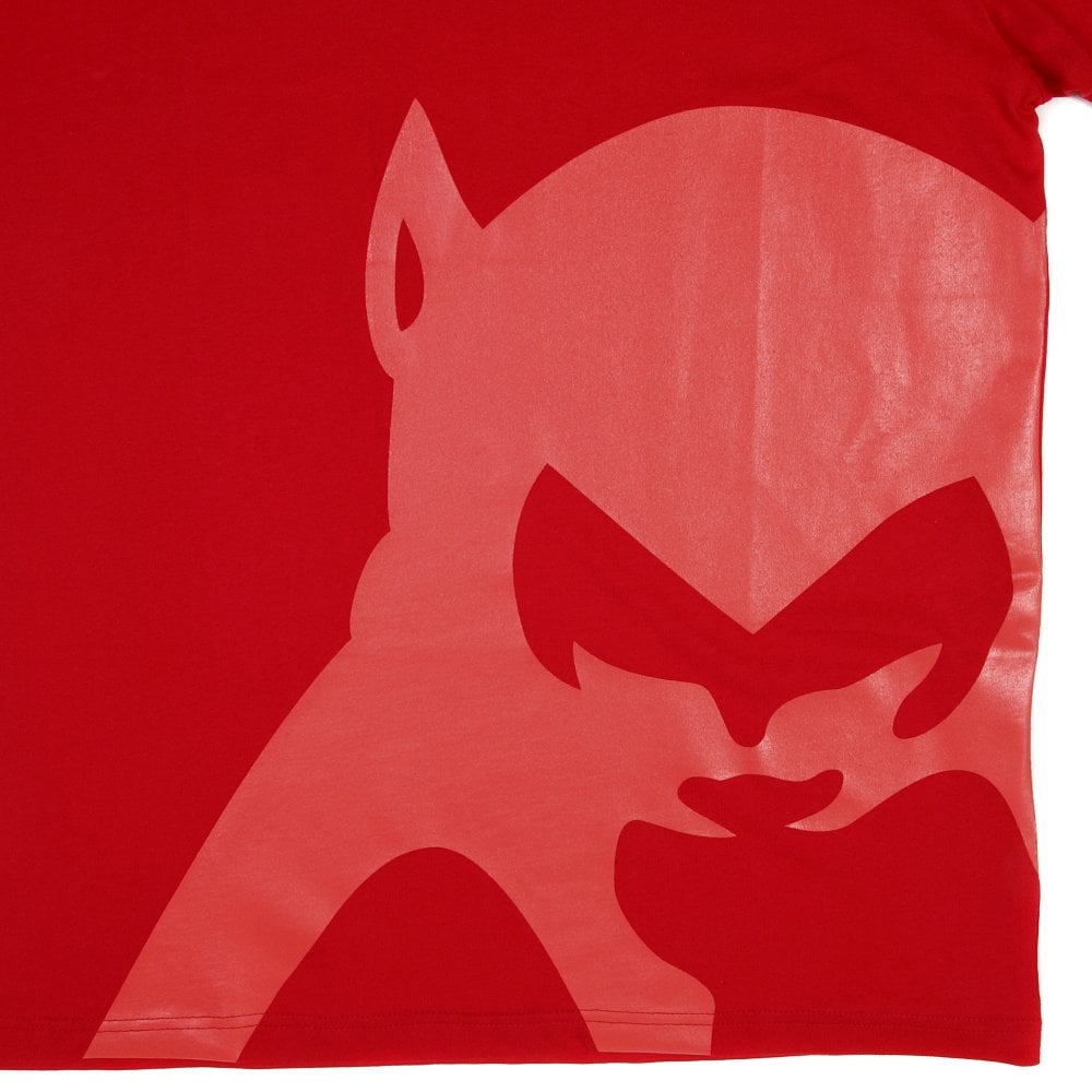 Regular Fit Crew Neck T-Shirt in Red with Brand Monkey Head Print