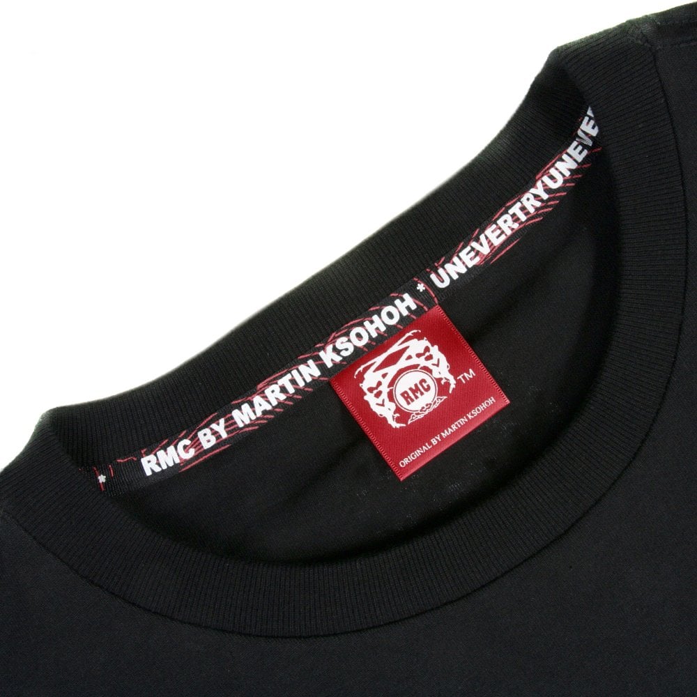 Short Sleeve Black Crew Neck T-Shirt with Brand School Crest