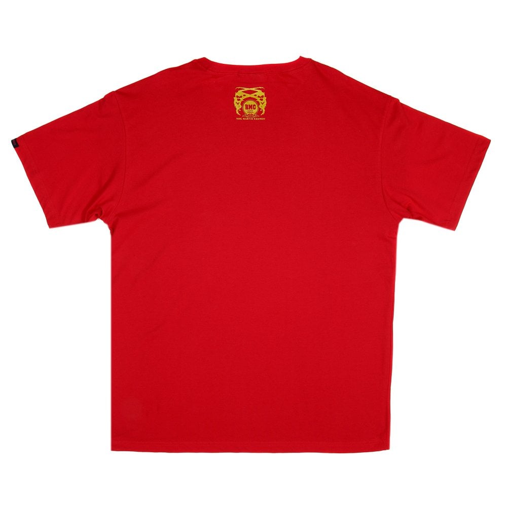 Red Crew Neck Regular Fit Short Sleeve T-Shirt with Printed Crest RMC Logo