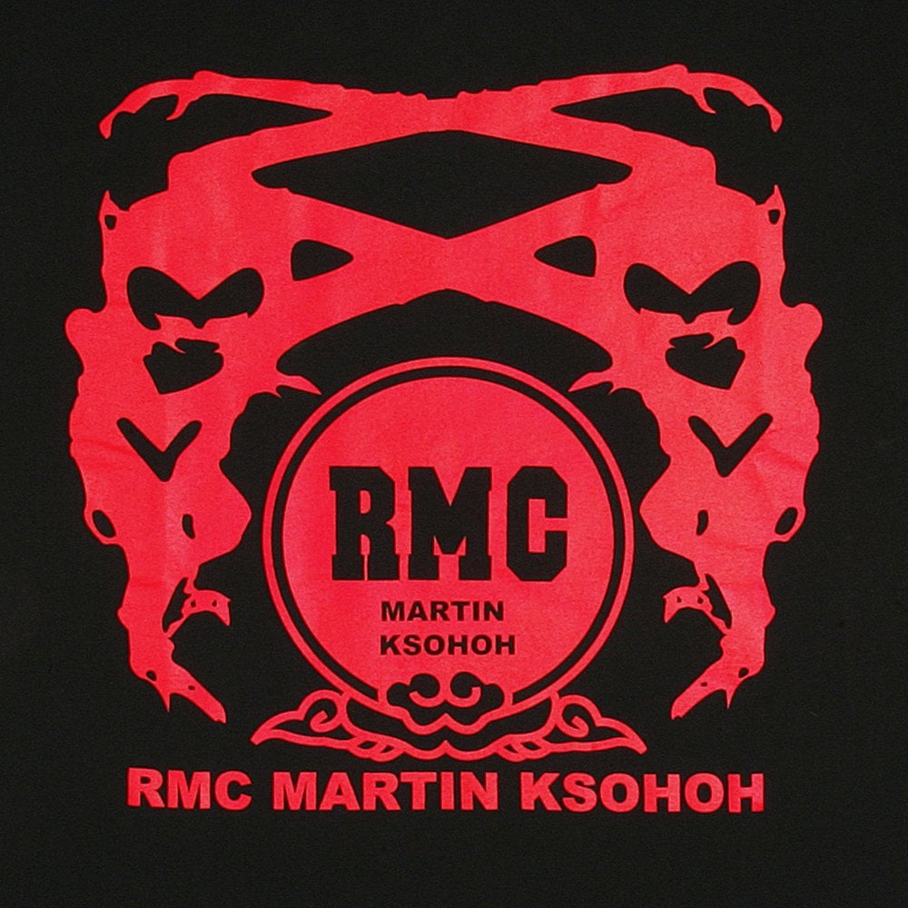 Black Crew Neck Short Sleeve Regular Fit T-Shirt with Printed Logo in Red