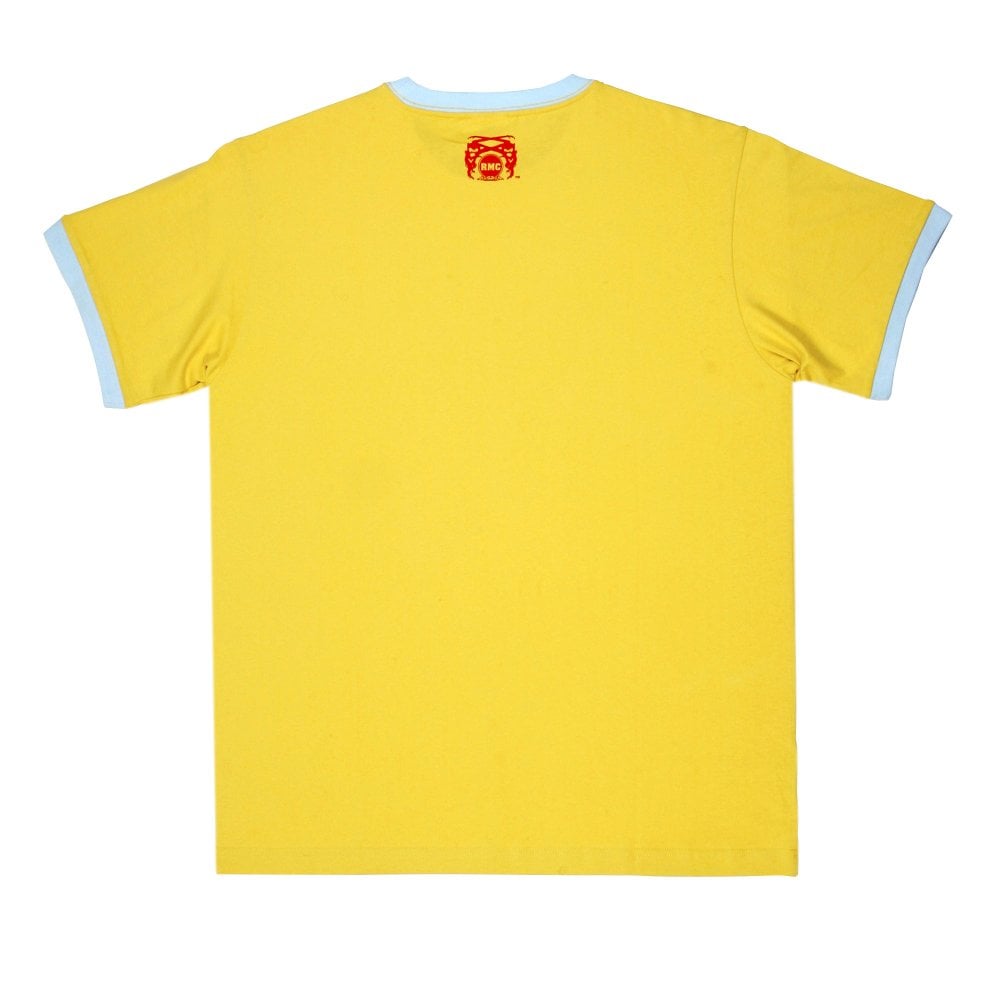Yellow regular fit short sleeve crew neck t-shirt