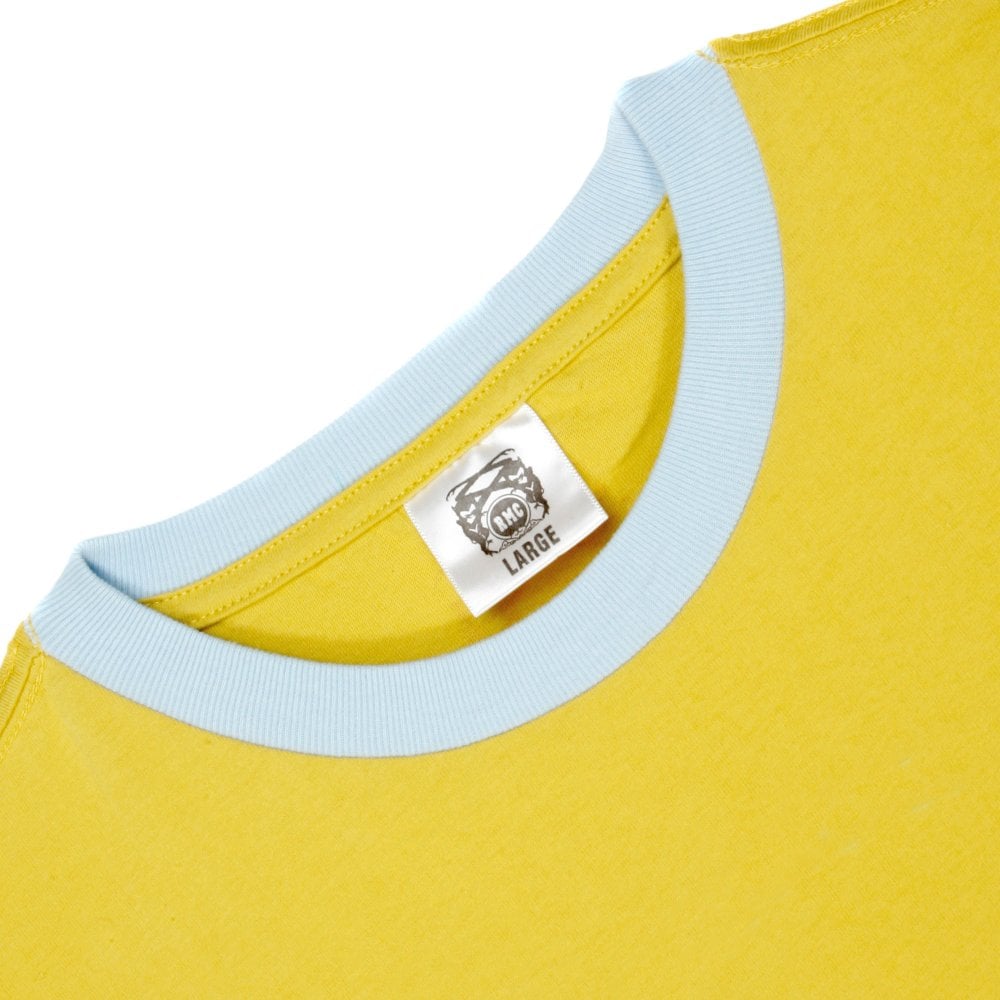 Yellow regular fit short sleeve crew neck t-shirt