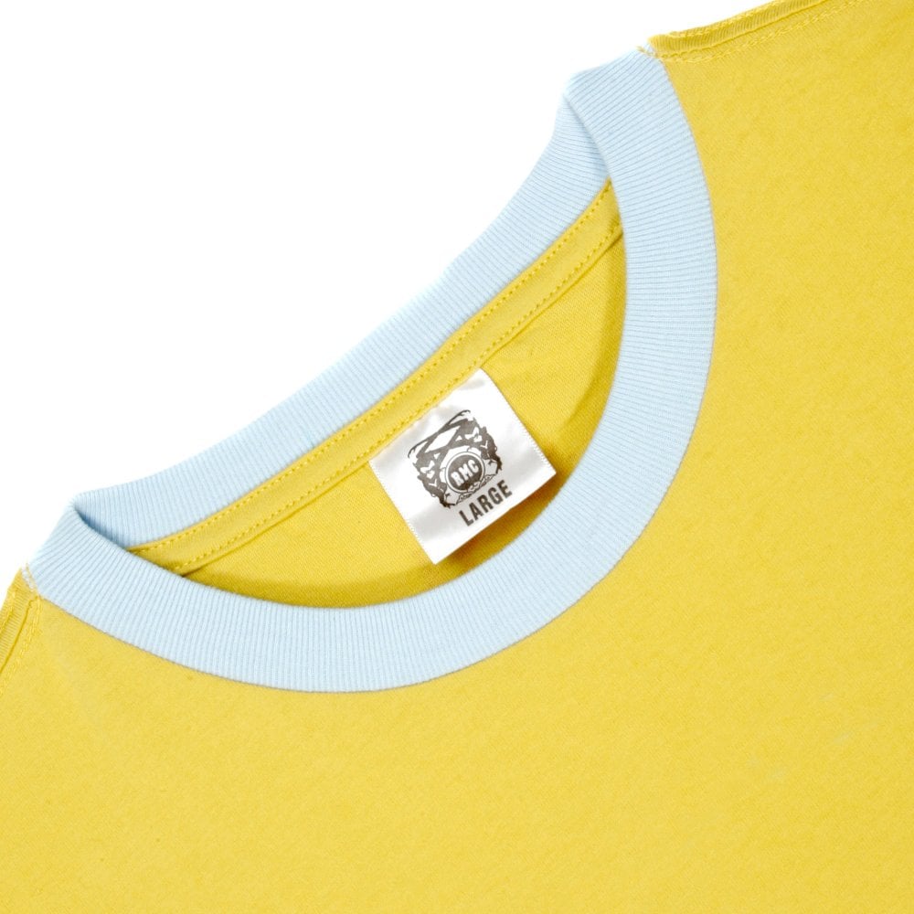 Yellow regular fit crew neck short sleeve t shirt