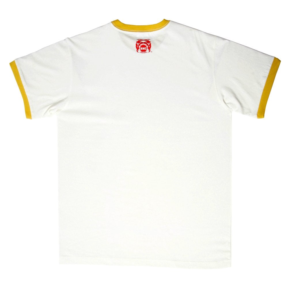 White Short Sleeve Regular Fit Cotton Crew Neck T-shirt with Cupid and U NEVER TRY U NEVER KNOW Print REDM6384