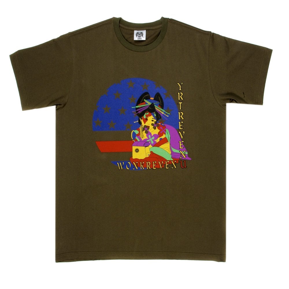 Army green short sleeve regular fit crew neck t-shirt