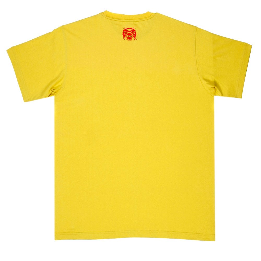 Yellow Regular Fit crew neck short sleeve t-shirt with Shehana Yogahar Flower