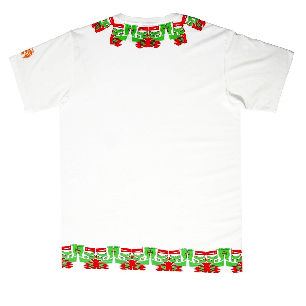 Samurai White Cotton Crew Neck Regular Fit T-Shirt for Men