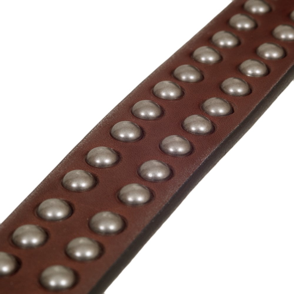 Brown SC02322 Leather Garrison Belt with Studs CANE7537