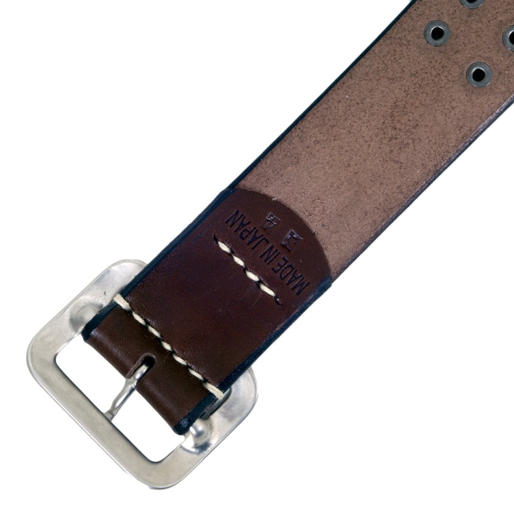 Brown SC02322 Leather Garrison Belt with Studs CANE7537