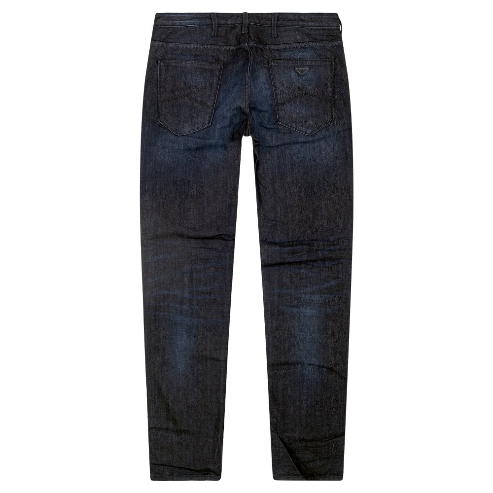 Emporio Armani J06 Mens Slim Fit Dark Blue Stretch Denim Jeans